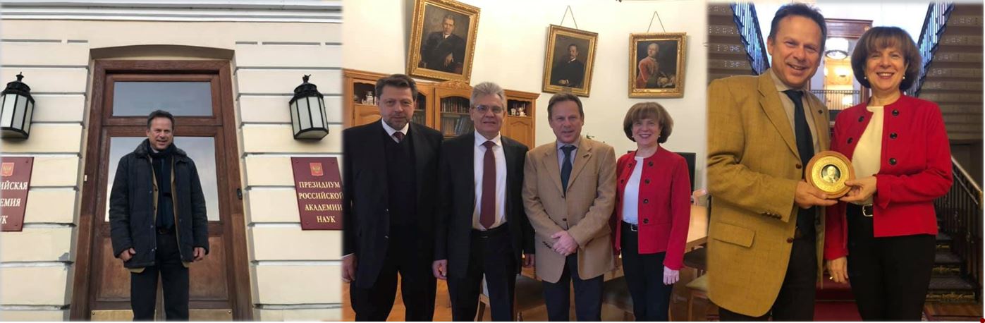 Meeting with the President of Russian Academy of Sciences prof Sergeev M Alexander and Vice President prof Chechonin P Vladimir, December, 2019, Moscow, Russia